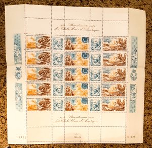 Gabon C180a sheet,MNH.Michel 589-591. USA-200,1976.Boston Tea Party,Battle.