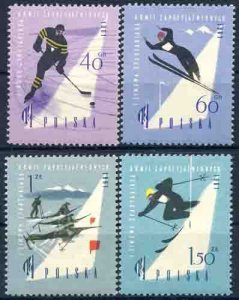Poland 1961 Sc 969-72 Winter Spartacist Games Stamp MH