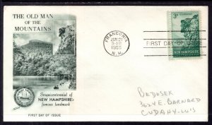 US 1068 New Hampshire Fleetwood Pencil FDC