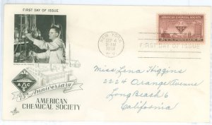 US 1002 1951 American Chemical Society 75th anniversary, addressed