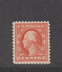 United States,506, 6c Washington Red Orange VF+  Sgl,**MNH**