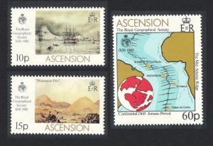 Ascension Royal Geographical Society 3v 1980 MNH SC#266-268 SG#274-276