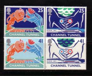 Great Britain Sc 1558-61 1994 Channel Tunnel stamp set mint NH