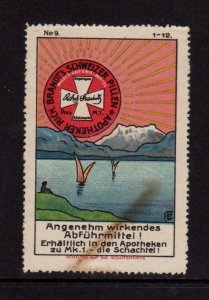 German Advertising Stamp - Laxan #9 Lake Scene - Artist J.P. Werth