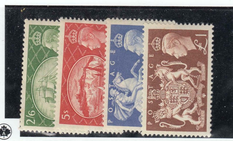 GREAT BRITAIN  # 286-289  VF-MLH  KING GEORGE VI /VARIOUS DESIGNS CAT VALUE $107