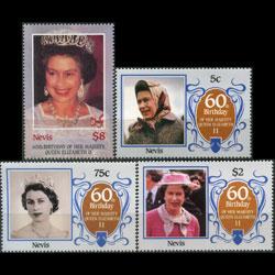 NEVIS 1986 - Scott# 472-5 Queen Birthday Set of 4 NH