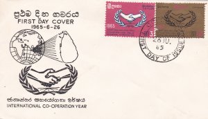 Ceylon # 386-387, International Cooperation Year, First Day Cover