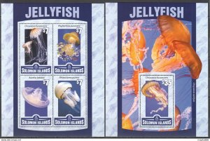 2016 Solomon Islands Jellyfishes Marine Life Fauna #3521-25 1+1 ** Ls509