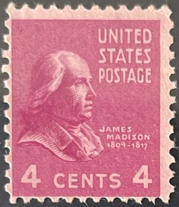 Scott #808 1938 4¢ Presidential Series James Madison MNH OG