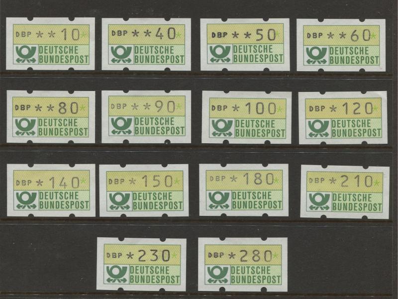 Germany -Scott ? -Automatic Vending Issue-1981 - MNH - Set of 14 Stamps