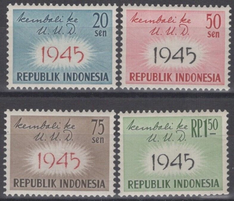 ZAYIX Indonesia 479-482 MH Introduction of the Constitution 1945  070122S43 