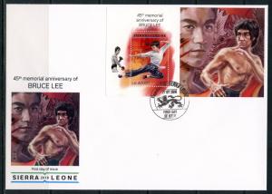 SIERRA LEONE 2018 45th MEMORIAL ANNIVERSARY OF BRUCE LEE  SOUVENIR SHEET FDC