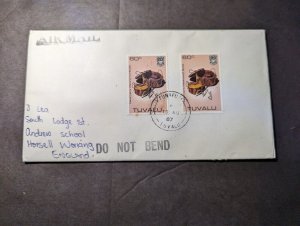 1987 Tuvalu Airmail Cover to Andrew School Horsell Working England