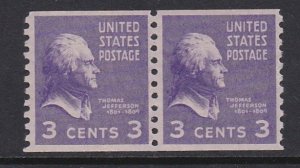 842 Thomas Jefferson Coil Pair MNH