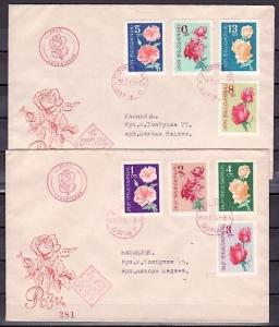 // Bulgaria, Scott cat. 1210-1217. Flowers & Roses issue. 2 First day covers.