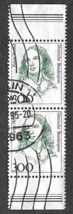 Germany Scott 1493a - Fanny Hensel - Vertical Pair - Used -10-Aug-1989