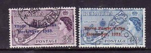Bermuda-Sc.#164-5-used set-id3-Three Power Conference-Maps-QEII-1953-