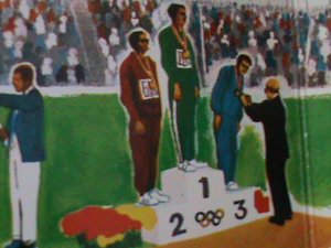 ​OMAN STATE- 1968-OLYMPIC GAMES-MEXICO'68 MNH GOLD STAMP IN A LOVELY FOLDER