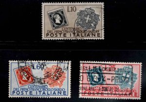 Italy Scott 587-589 Used Centenary of Sardinia's first stamp
