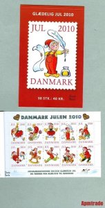 Denmark. 2010 Christmas.  Booklet With 30 Christmas Seals Mnh. Santa. Writing