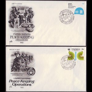 UN-NEW YORK 1980 - FDCs - 320-1 Peace-keeping Set of 2