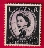 KUWAIT SCOTT#135 1957 20np QUEEN ELIZABETH II OVERPRINT - USED