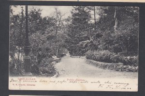 MALTA 1911 PUBLIC GARDENS GIBRALTAR POSTCARD VALLETTA TO GOSPORT HANTS ENGLAND