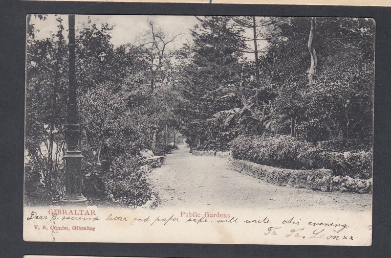 MALTA 1911 PUBLIC GARDENS GIBRALTAR POSTCARD VALLETTA TO GOSPORT HANTS ENGLAND