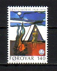 Faroe Is., Scott cat. 41. Girl Guides, 50th Anniversary issue. Light Hinged. &