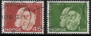 NORWAY 401-402 FREDERIC PASSY, HENRI DUNANT 1961 SET