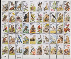 US 1987 22c 2286-2335 American Wildlife Mint Stamp Sheet OG NH