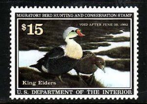 USA-Sc#RW58-unused NH $15.00 Migratory Bird hunting Stamp-Ducks-1992-