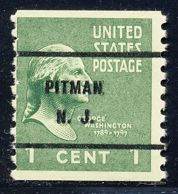 Pitman NJ, 839-61 Bureau Precancel, 1¢ coil Washington