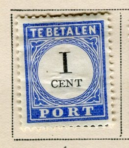 NETHERLANDS; 1881 early classic Postage Due issue Mint hinged 1c. value