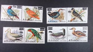 Aitutaki 1983 Overprints set of 7 pairs complete. MNH XF Scott#293a-306a Scarce!
