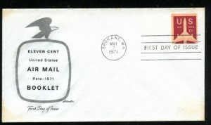 US C78a 11c Air Mail Jet Airliner from Bklt UA Artmaster cachet FDC