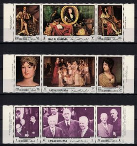 RAS AL KHAIMA 1970 - French history, paintings /complete set MNH (2 scans)
