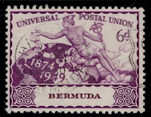 BERMUDA GVI SG132, 6d purple UPU, FINE USED.