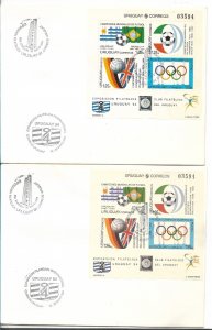 URUGUAY 1994 FIRST DAY COVER SOUVENIR SHEET PERF & IMPSPORTS OLYMPIC FOOTBALL