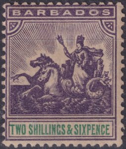 Sc# 101 Barbados 1904 - 1910 Seal of the Colony 2/6 issue MVLH CV $70.00