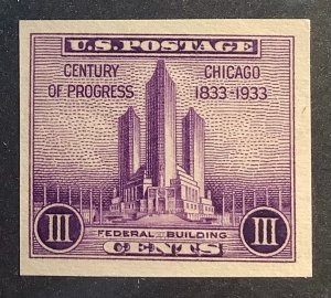 USA 1933 Scott 731A Imperf.  MNH - 3c,  Philatelic Society, Federal building