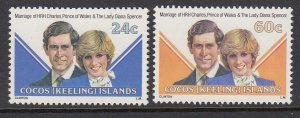 Cocos Islands 73-4 Royal Wedding mnh