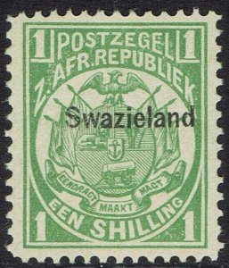 SWAZILAND 1889 TRANSVAAL ARMS OVERPRINTED 1/- MNH **