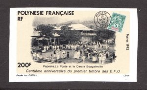 Rare : 1992 French Polynesia Sc# 605 Imperf - 'Stamp on Stamp' Centennial - MNH