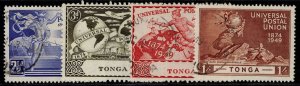 TONGA GVI SG88-91, 1949 ANNIVERSARY OF UPU set, FINE USED.