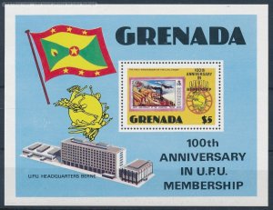 [123653] Grenada 1981 Railway train eisenbahn UPU Souvenir sheet MNH