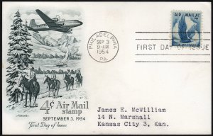 SC#C48 4¢ Eagle FDC: Artmaster (1954) Addressed