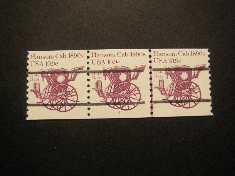 Scott 1904a, 10.9c Hansom Cab, PNC3 #1, Line Gap, nicely centered, MNH Coil