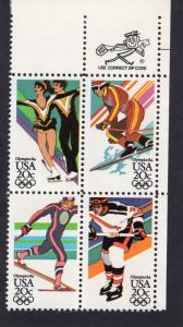 2070a Winter Olympics, MNH UR-ZIP Blk/4