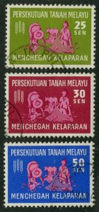 MALAYA - FEDERATION OF MALAYA #111-113 USED SET